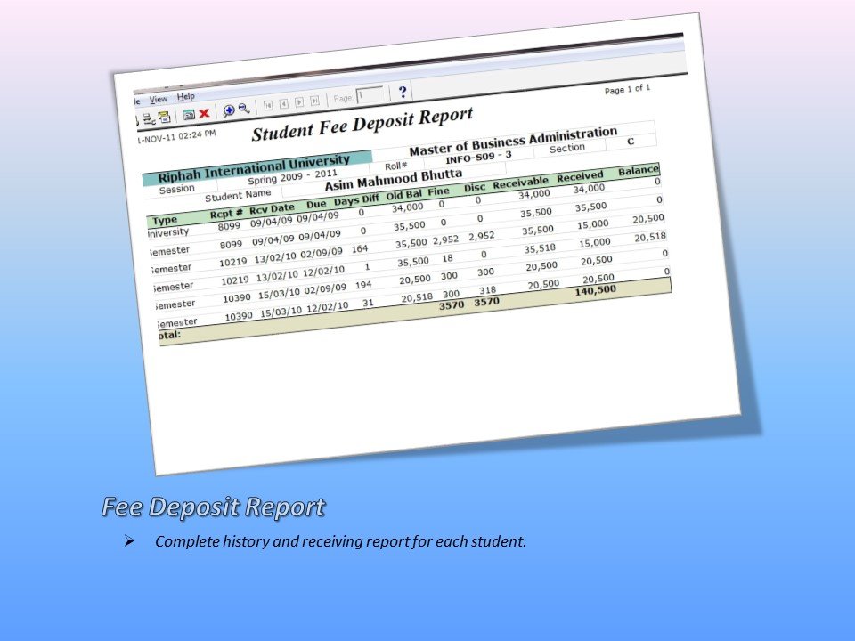 Fee History