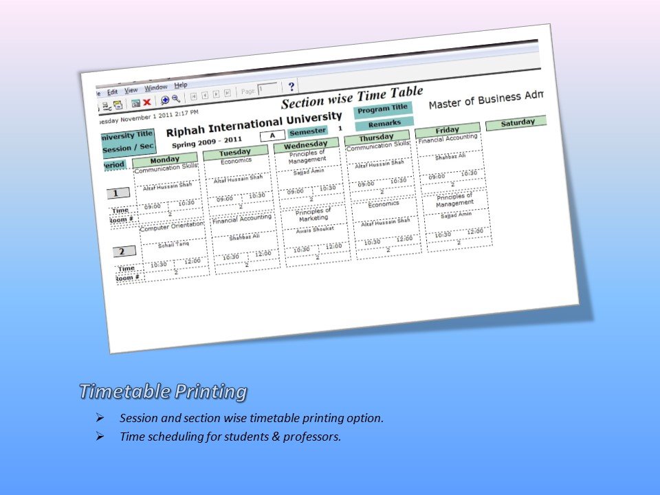 Time Table Print